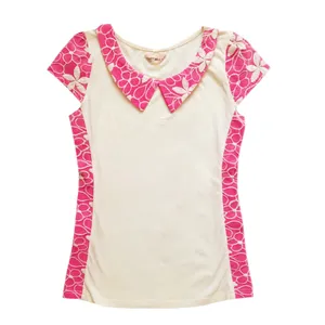 بلوز آستین کوتاه زنانه مدل شکوفه دار