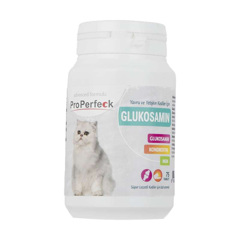 قرص مکمل گلوکوزامین گربه پروپرفک مدل Advanced formula بسته 75 عددی