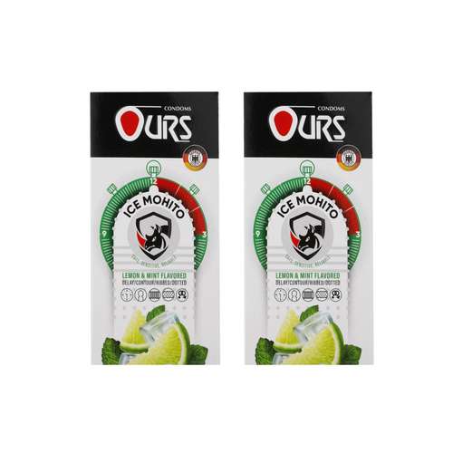کاندوم خاردار و تاخیری  اورز مدل ICE MOHITO دو بسته 12 عددی 
