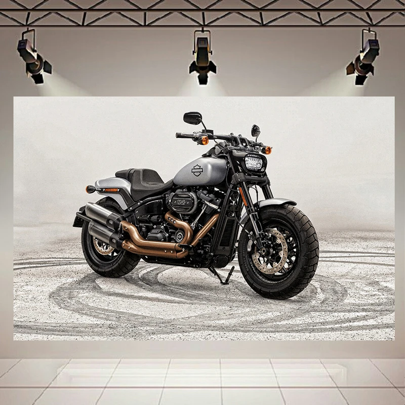 تابلو شاسی طرح موتور مدل Harley-Davidson Fat Bob کد AR690