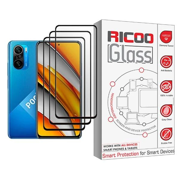 محافظ صفحه نمایش ریکو مدل Ricoo Glass MIX003 مناسب برای گوشی موبایل شیائومی Poco F3 بسته سه عددی