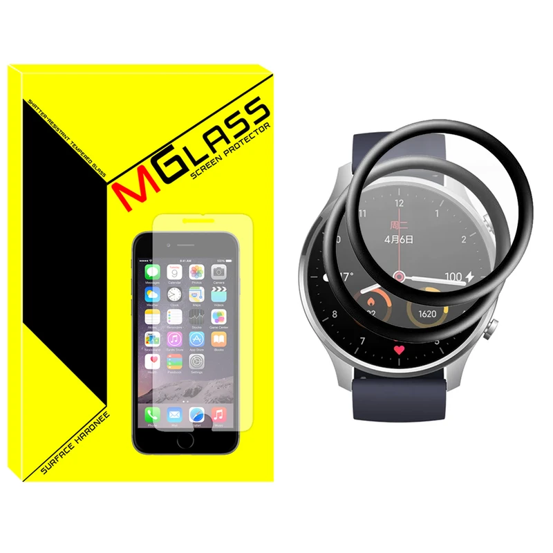 محافظ صفحه نمایش ام گلس مدل GLS_Pmma مناسب برای ساعت هوشمند شیائومی Mi Watch Color بسته دو عددی
