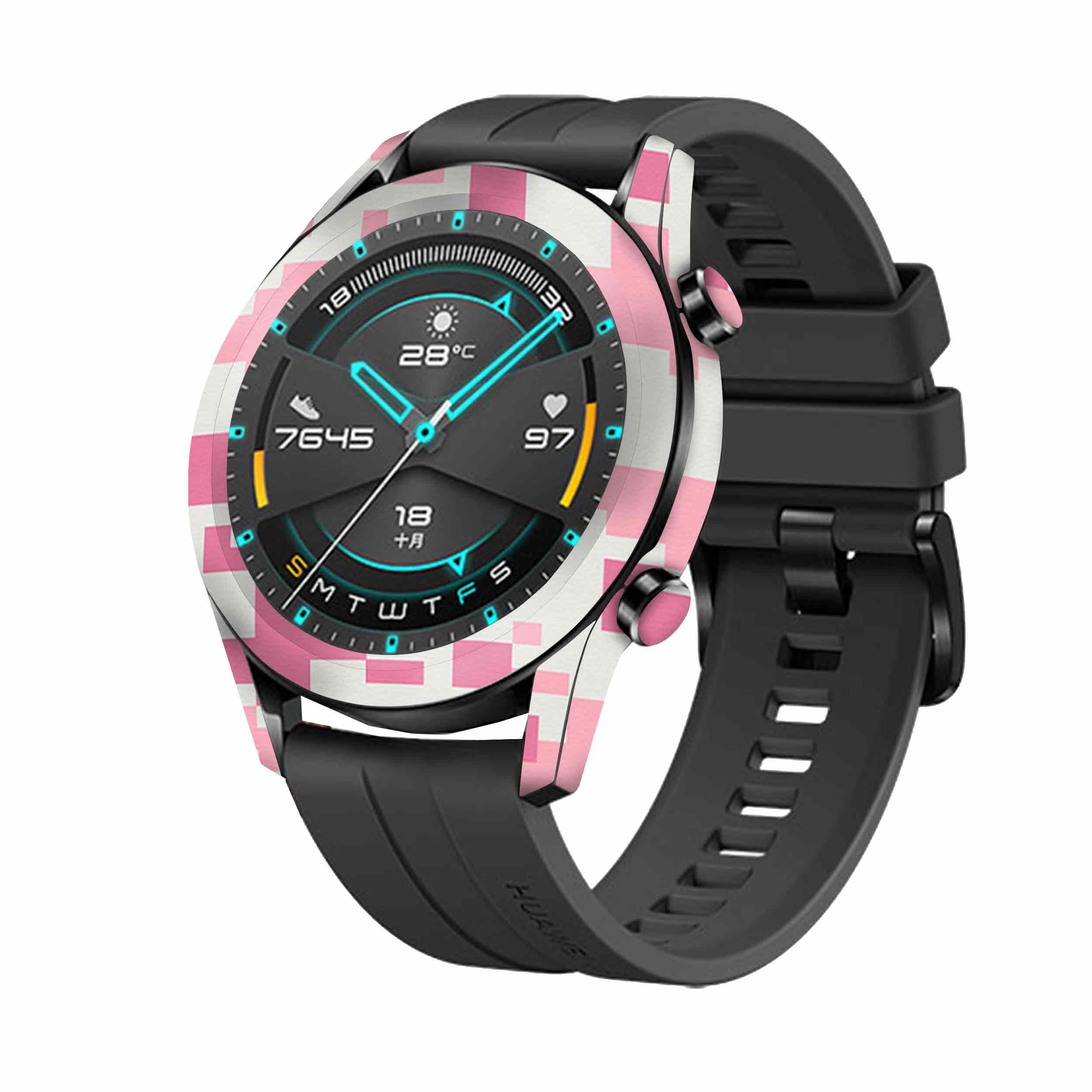 برچسب ماهوت طرح Army-Pink-pixel مناسب برای ساعت هوشمند هوآوی Watch GT2