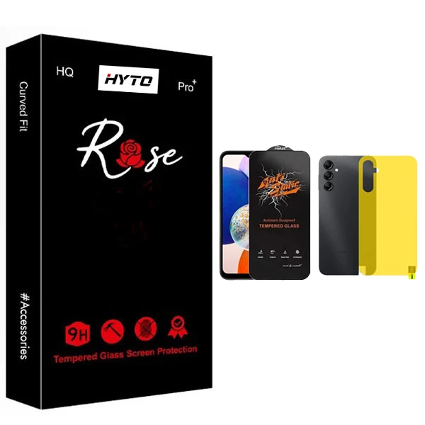 محافظ صفحه نمایش هیتو مدل Rose Antistatic Touch مناسب برای گوشی موبایل سامسونگ galaxy A14 به همراه محافظ پشت گوشی