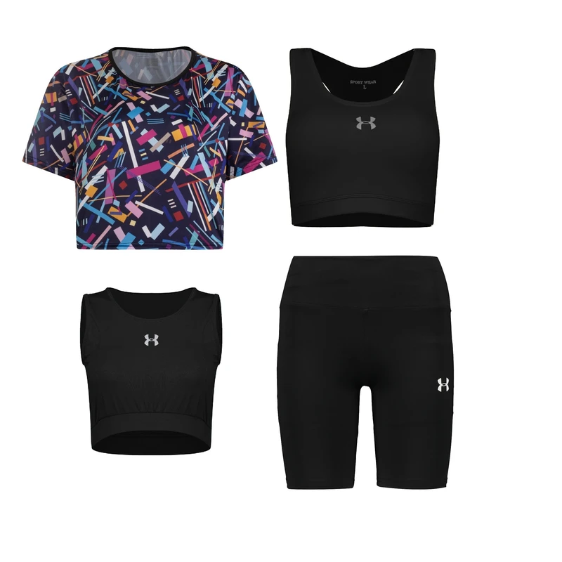 ست 4 تکه لباس ورزشی زنانه مدل 1801-56-64-69