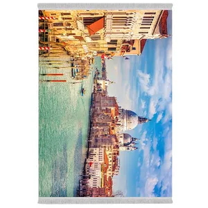 فرش پارچه‌ای دفه مدل فرشینه شانل مخمل طرح فانتزی کد 7295