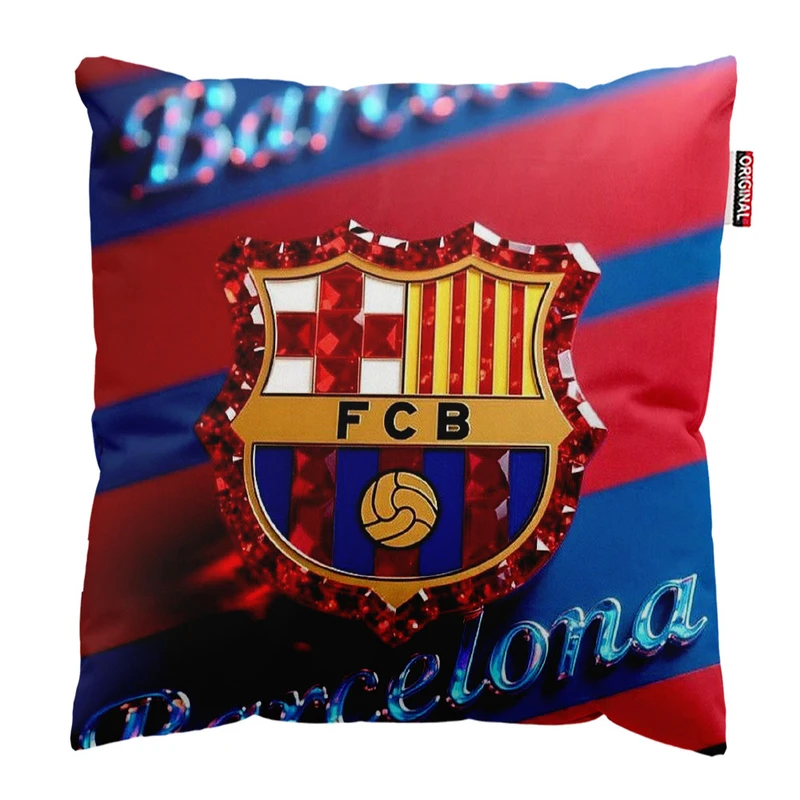 کوسن پاد آفرین طرح باشگاه بارسلونا کد 5251 سایز 30*30 سانتی متر