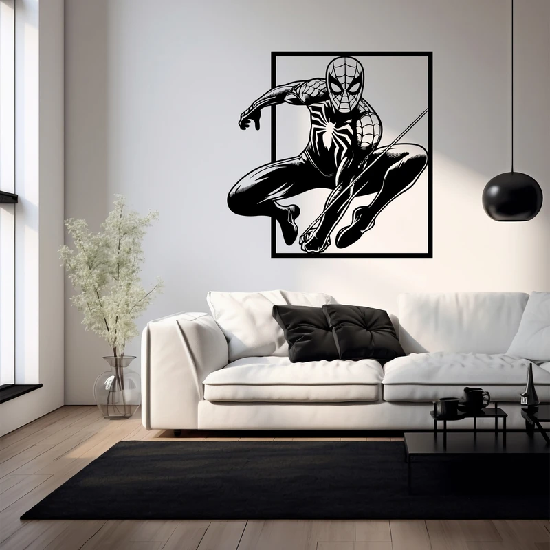 استیکر چوبی طرح مردعنکبوتی 003