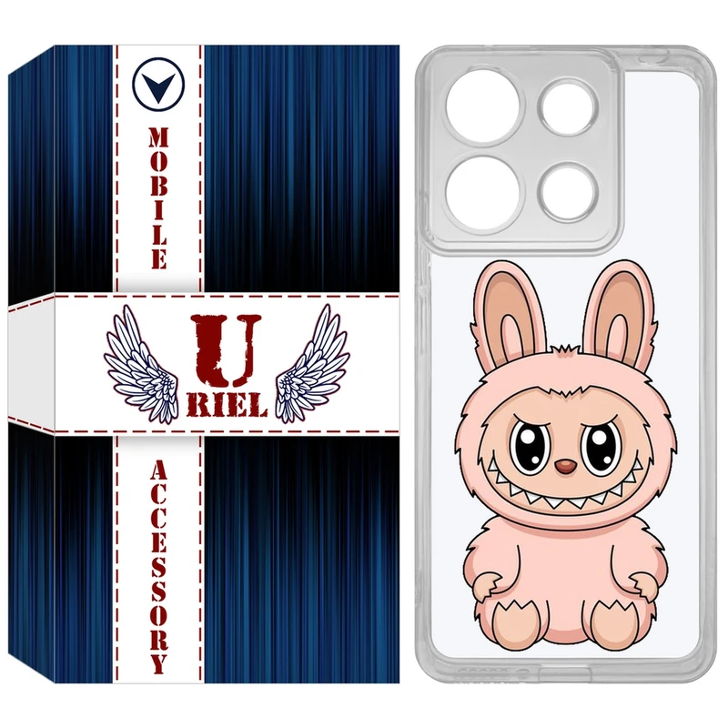 کاور یوریل مدل Clear کد 138 طرح لبوبو Labubu مناسب برای گوشی موبایل شیائومی Redmi Note 13 4G