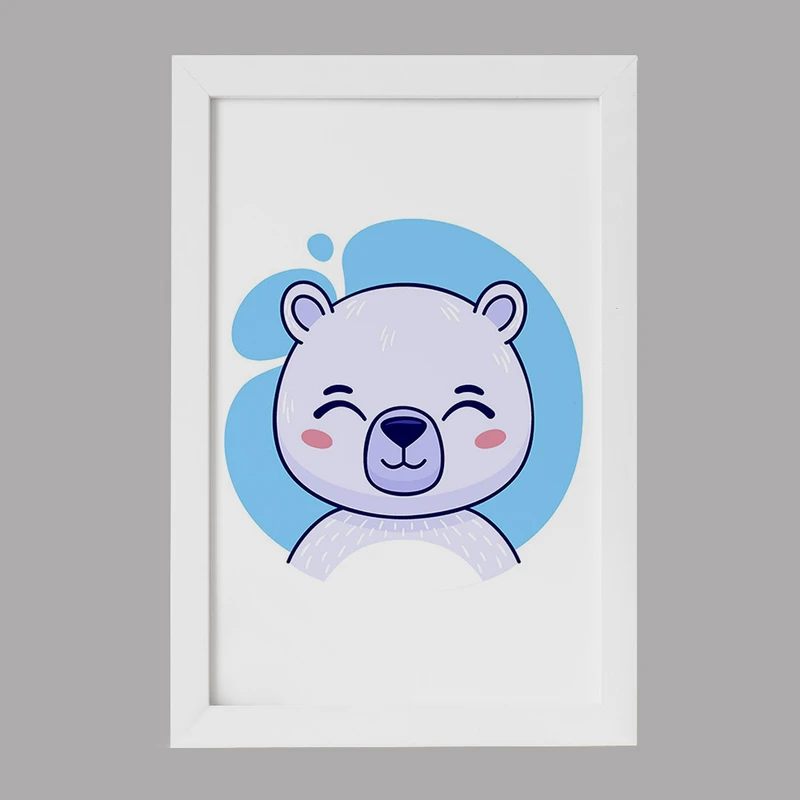 تابلو خندالو مدل خرس قطبی حیوانات بامزه کد 37133