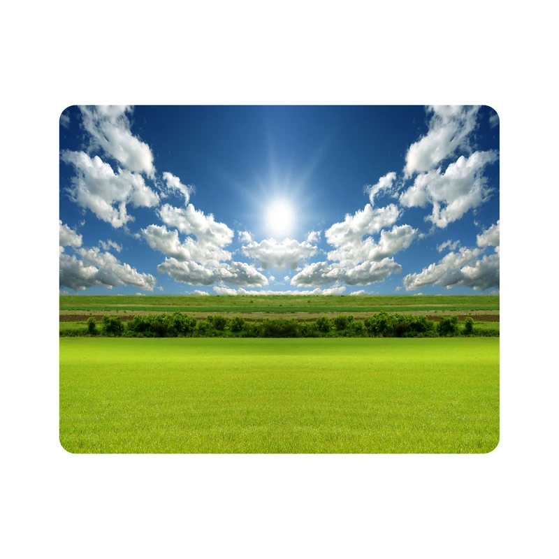 ماوس پد اطلس آبی طرح  دشت و درخت و آسمان و ابر مدل T7097