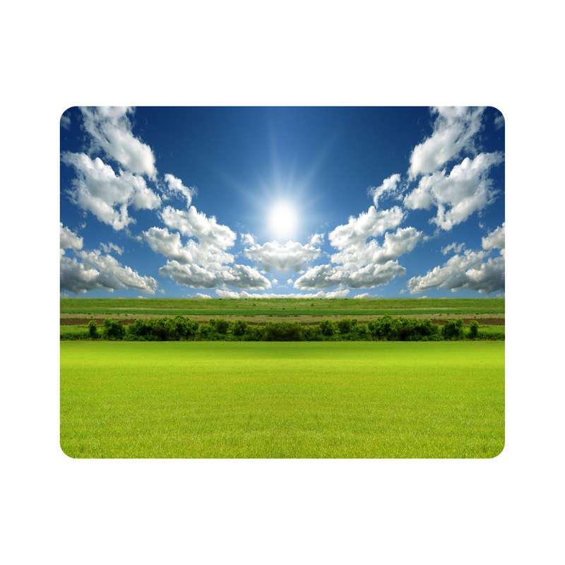 ماوس پد اطلس آبی طرح  دشت و درخت و آسمان و ابر مدل T7097