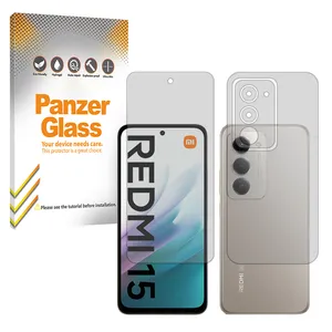 Panzer glass Resistant model transparent screen protector suitable for Xiaomi Redmi 15 4G mobile phone along with the back protector