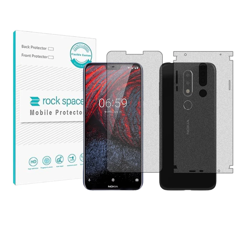 محافظ صفحه نمایش مات راک اسپیس مدل HyMTT مناسب برای گوشی موبایل نوکیا 6.1 Plus به همراه محافظ پشت گوشی