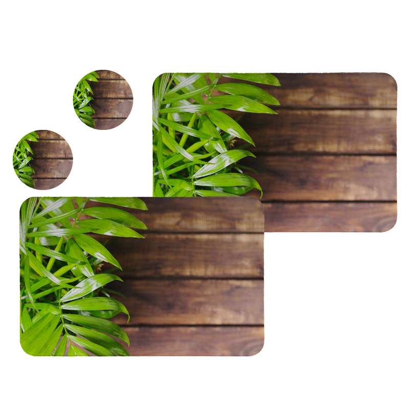 زیربشقابی طرح برگ  کد 8111 مجموعه 2عددی به همراه زیرلیوانی