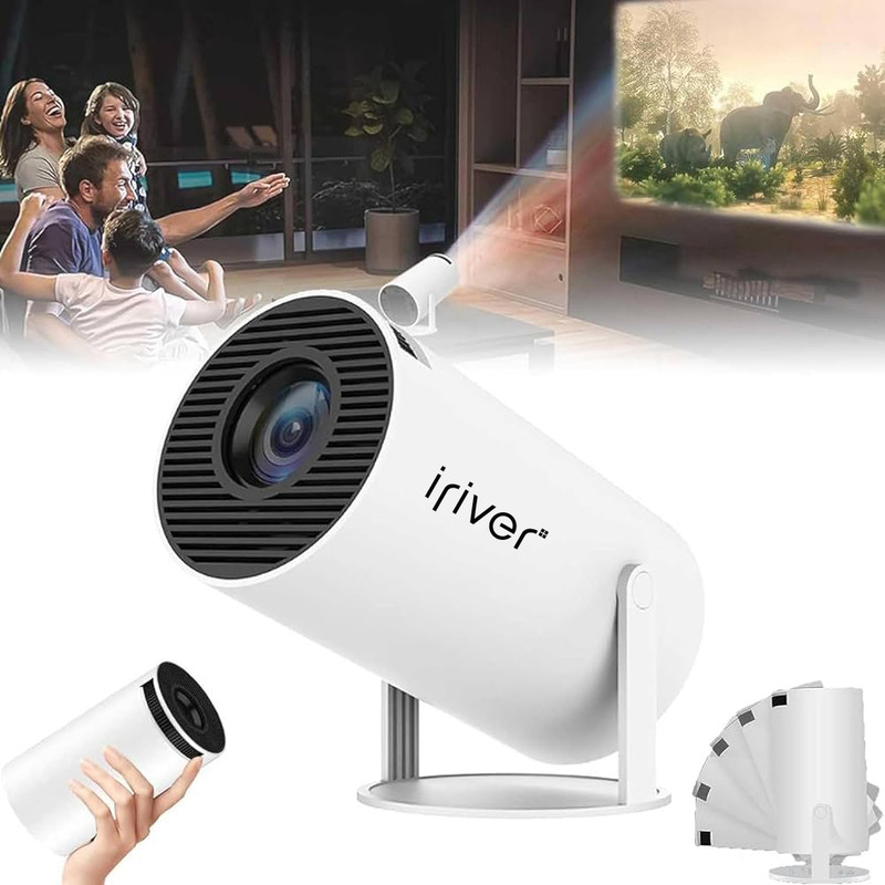 مینی ویدئو پروژکتور آیریور مدل HY300N به همراه پرده نمایش 84 اینچی