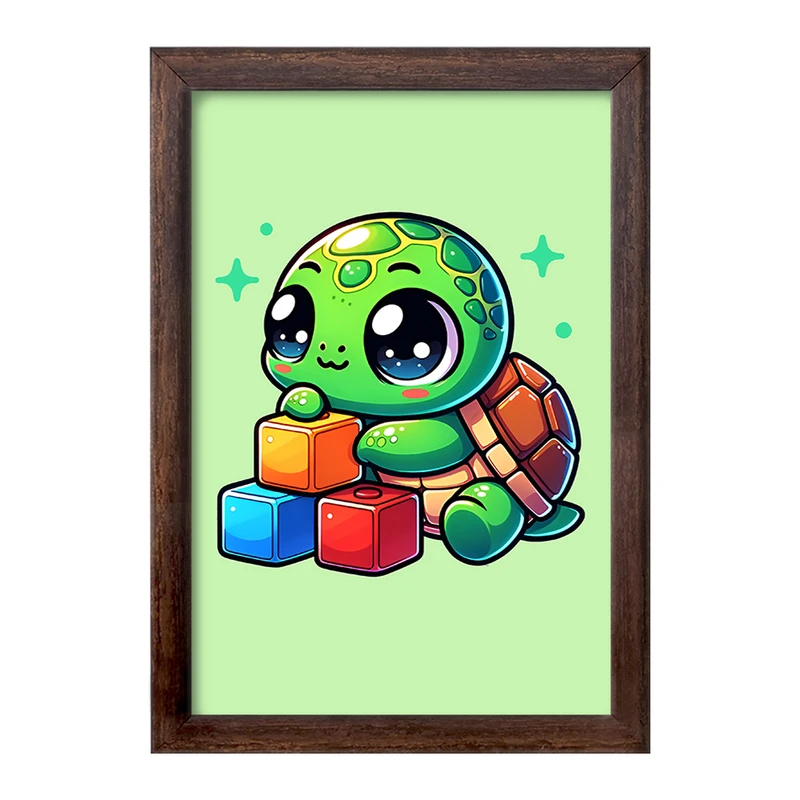 تابلو خندالو طرح لاکپشت کیوت کد F7707