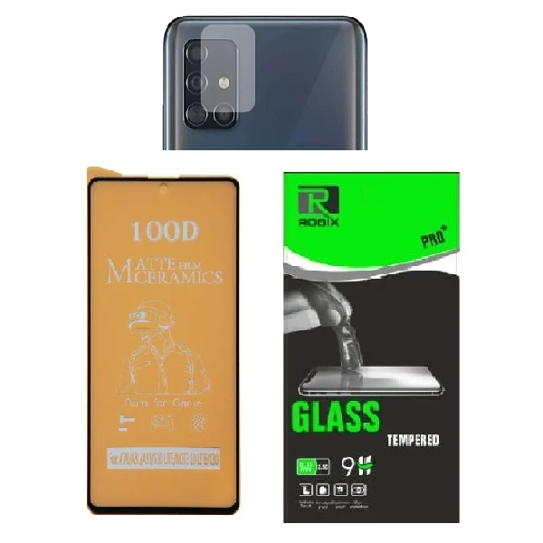 محافظ صفحه نمایش مات روبیکس مدل CR-A71مناسب برای گوشی موبایل سامسونگ Galaxy A71 به همراه محافظ لنز دوربین