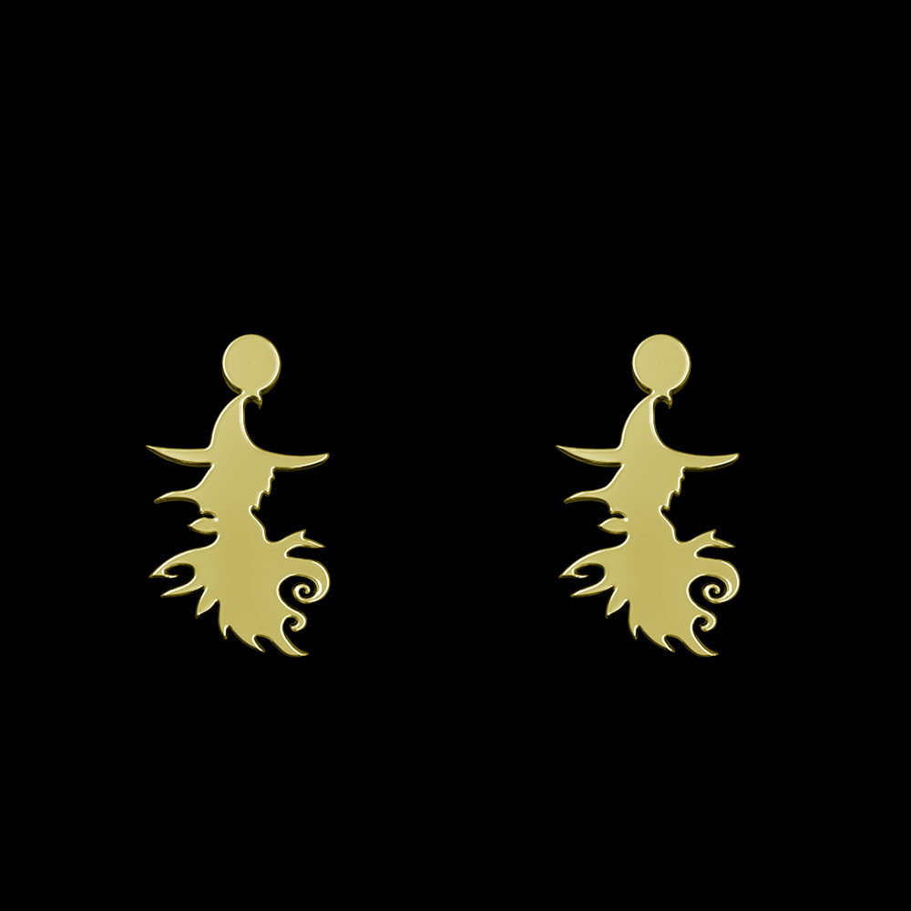 گوشواره طلا 18 عیار زنانه مدوپد مدل جادوگر کد GA1-10350