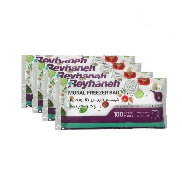 کیسه فریزر ریحانه مدل تقویمی 4 بسته 100 عددی