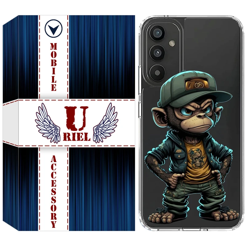 کاور یوریل مدل Clear کد 37 طرح Monkey مناسب برای گوشی موبایل سامسونگ Galaxy A35 / A55