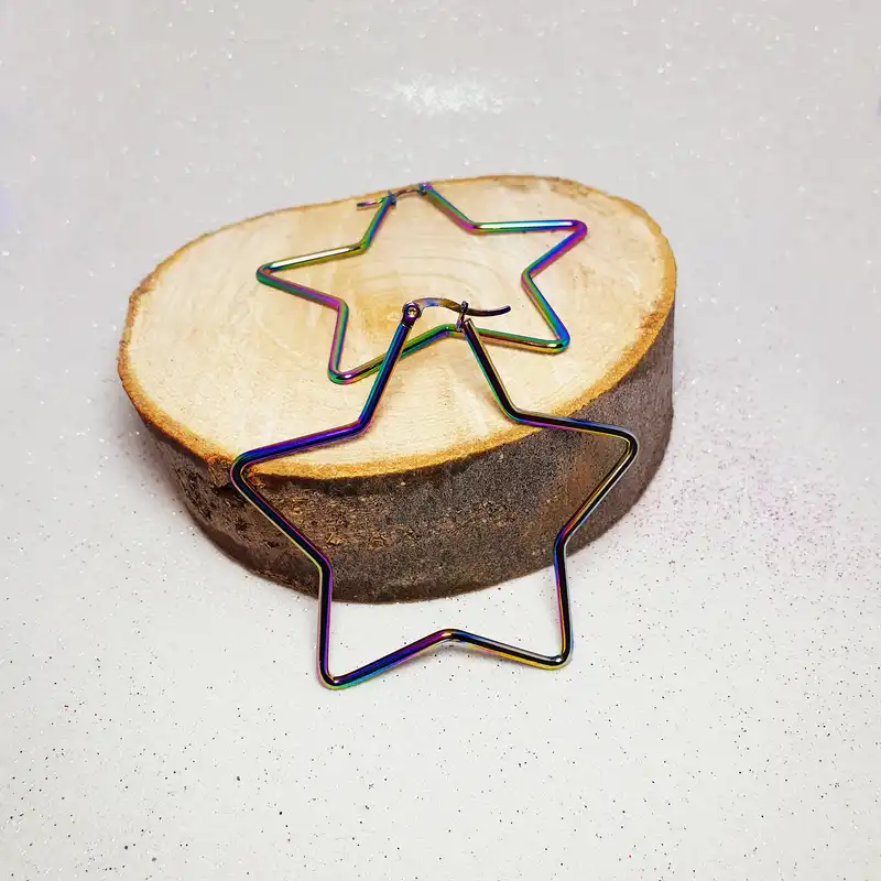 گوشواره زنانه مدل ستاره هولوگرامی 571