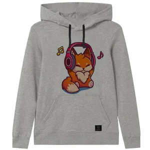  هودی پسرانه 27 مدل روباه کد W06 رنگ طوسی