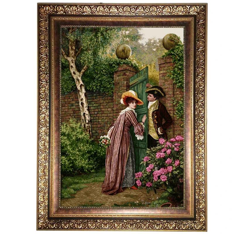 تابلو فرش ماشینی نقش نگار رضوی طرح دخترو پسر کد 978KC