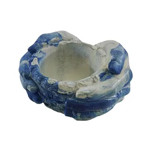  گلدان سنگی طرح دست و سبد رگه دار کد R-222