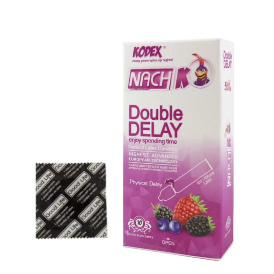 کاندوم گود لایف مدل Super Delay به همراه کاندوم ناچ کدکس مدل Double delay بسته 12 عددی 