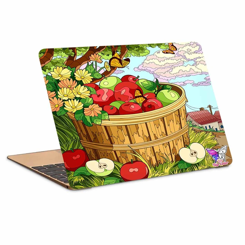 استیکر لپ تاپ طرح نقاشی یک سطل میوه مناسب برای لپ تاپ 15.6 اینچ
