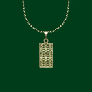 گردنبند طلا 18 عیار زنانه مدوپد مدل مستطیل کد FF2-1-1057