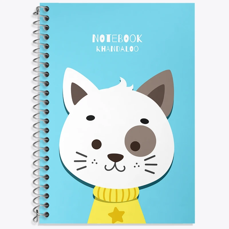 دفتر زبان 50 برگ خندالو مدل سه خط طرح گربه بامزه کد N1103