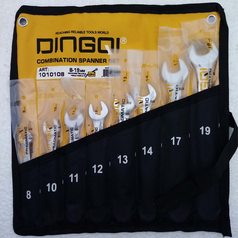 آچار یکسر تخت و یکسر رینگی دینگشی مدل 1010108 مجموعه 8 عددی