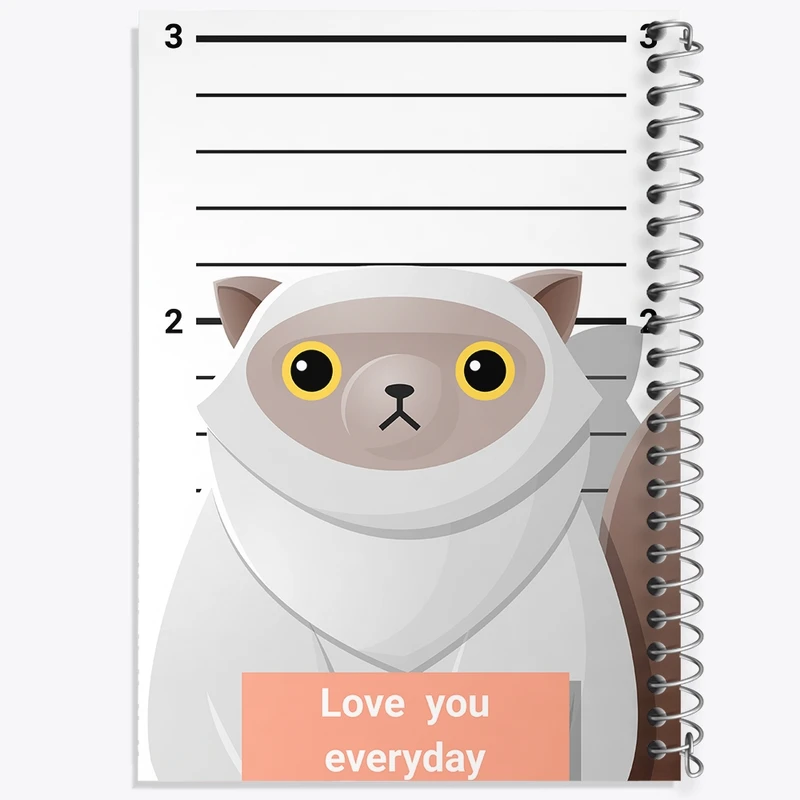 دفتر شطرنجی 50 برگ خندالو مدل گربه (Cat) کد F2288