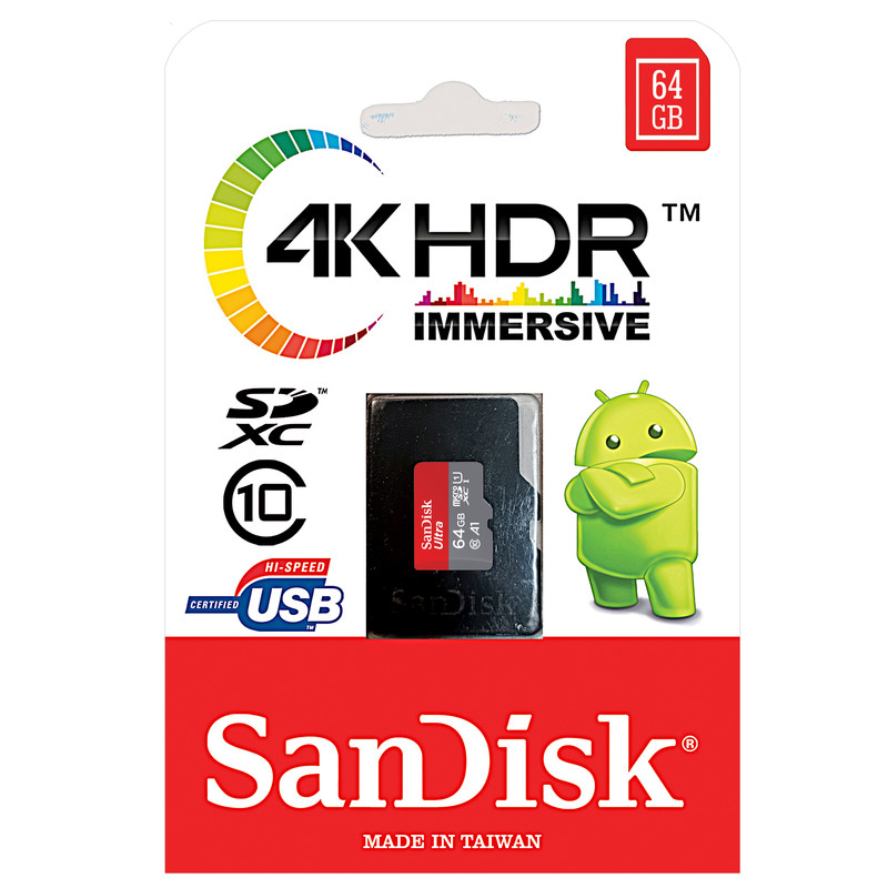 کارت حافظه‌ microSDHC مدل A1 کلاس 10 استاندارد UHS-I سرعت 90MBps ظرفیت 64 گیگابایت