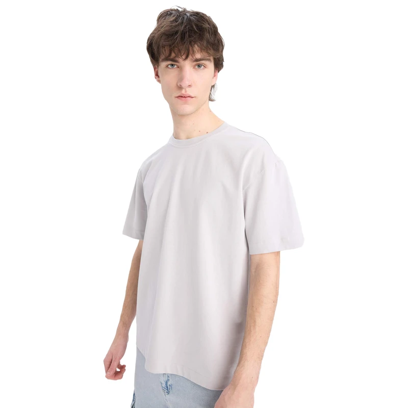 تی‌شرت اورسایز آستین کوتاه مردانه دفکتو مدل 885GR184