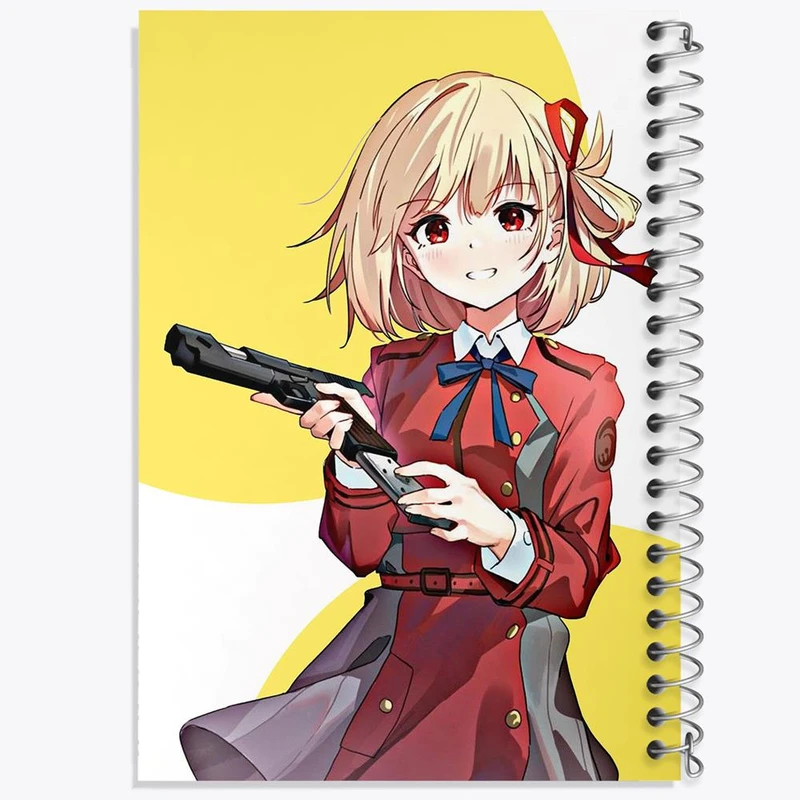 دفتر مشق 50 برگ خندالو مدل چیساتو انیمه لیکوریس ریکویل Lycoris Recoil کد 22996