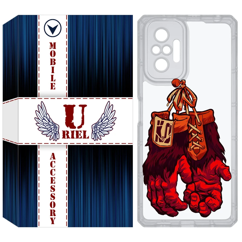 کاور یوریل مدل Clear کد 77 طرح دستکش مناسب برای گوشی موبایل شیائومی Redmi Note 10 Pro / Note 10 Pro Max