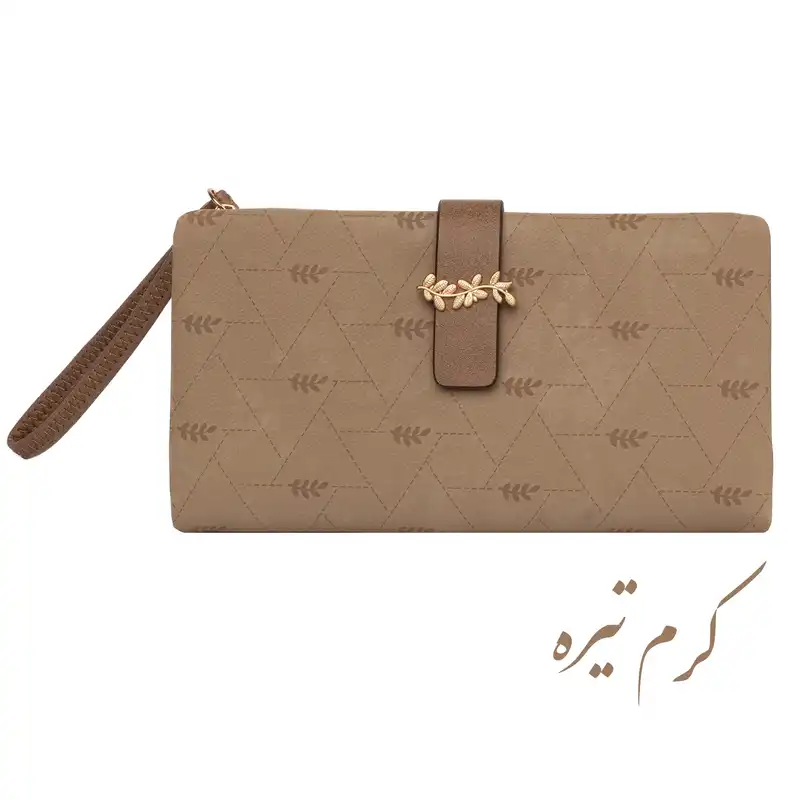 کیف پول زنانه پرتیزس مدل بند دار طرح خوشه گندم کد 2020052