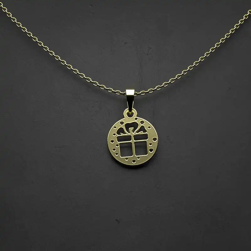 گردنبند طلا 18 عیار زنانه مدوپد مدل کادو کد V2-1-1186