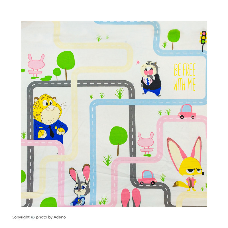 ملحفه آدنو مدل Zootopia کد IR82 یک نفره سایز 70x135 سانتی متر