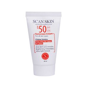 نقد و بررسی کرم ضد آفتاب و ضد لک بی رنگ اسکن اسکین مدل SPF50 مناسب انواع پوست حجم 40 میلی لیتر توسط خریداران