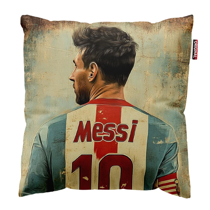 کوسن پاد آفرین مدل فوتبالی لیونل مسی کد PK304814 سایز 30*30 سانتی متر