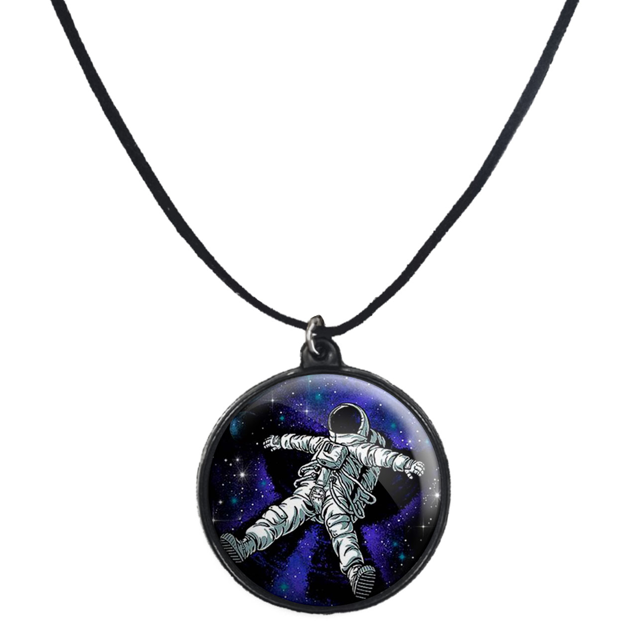 گردنبند پرمانه طرح فضانورد کد pmb.10424 مدل دو طرفه