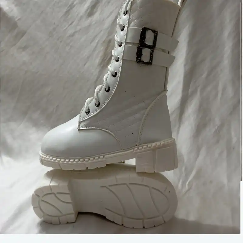 نیم بوت زنانه مدل دو سگک کد 61 رنگ سفید