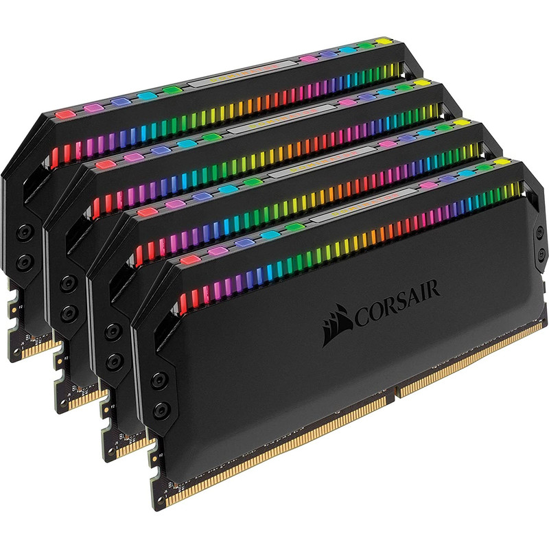 رم دسکتاپ DDR4 چهار کاناله 3466 مگاهرتز CL16 کورسیر مدل Dominator Platinum RGB ظرفیت 64 گیگابایت