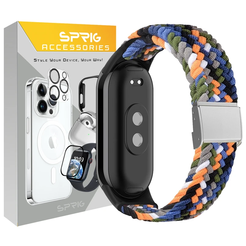 بند اسپریگ مدل Braided SGK مناسب برای ساعت هوشمند شیائومی Mi band 8