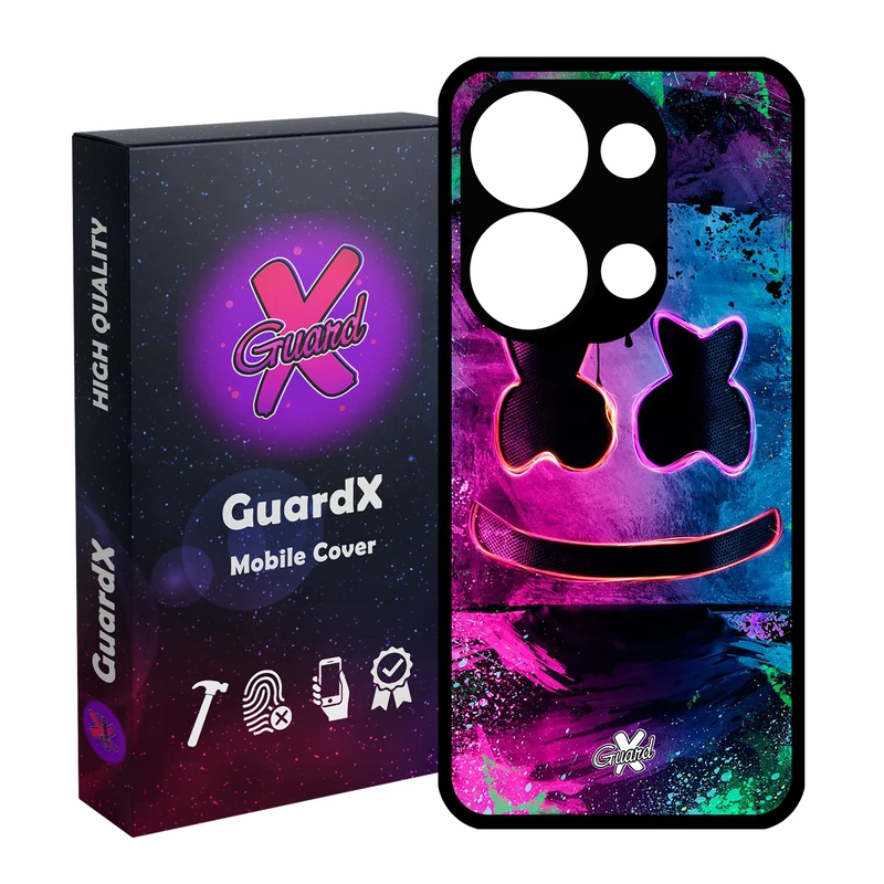 کاور گارد ایکس طرح Marshmello مدل Glass10028 مناسب برای گوشی موبایل شیائومی Poco X6 5G / Note 13 Pro 5G