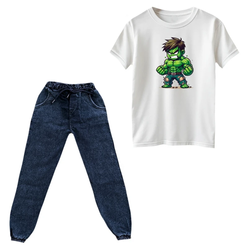 ست تی‌شرت و شلوار پسرانه مدل هالک کد 4